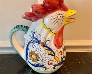 $40 - R. Bonechi Imports Deruta rooster pitcher