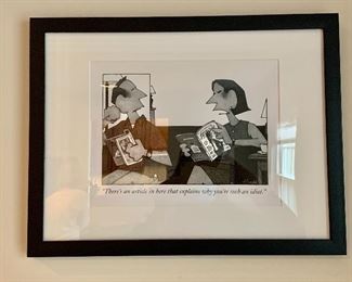 $30 - Framed Haefeli New Yorker cartoon reprint #2 (article); 13" H x 17" W