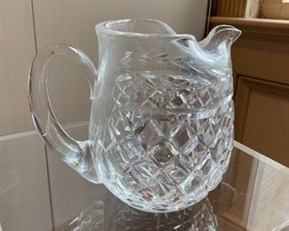 $40 - Waterford crystal pitcher; 6 in. H x 6 1/2 in. from spout to handle