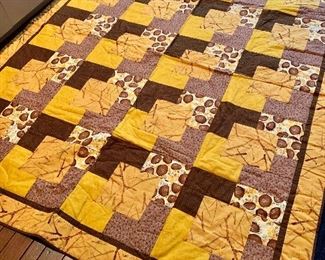 $120 - Hand made quilt - 6 ft. 1 in. x 8 ft. 5 in.
