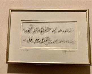 $90 - Signed print of Braille rubbing, "Water"; 8" H x 12" W