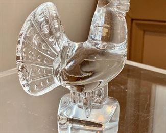 $60 - Signed, crystal bird figurine; 4 1/2 in. H x 3 in. W