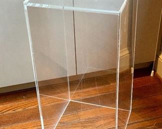 $95 - Lucite stand 24 in. H x 11 1/2 in. square