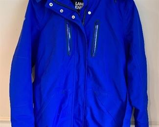 $50 - Land Ends blue nylon jacket, unlined, Ladies size M