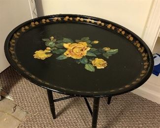 Large metal tray with stand....
