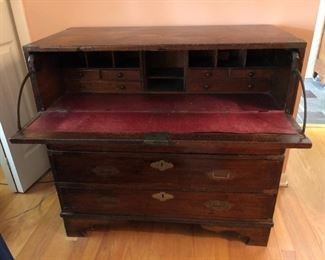 Antique campaign desk/chest of drawers