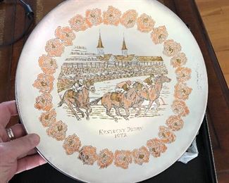 Hand Crafted Reed & Barton Limited Edition Damascene Kentucky Derby Plate 1972