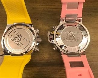 Yellow Invicta Subacua Chronograph Sport                      Pink Invicta Subaqua Noma III Chronograph