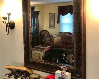 Textured Framed Large Square Wall Mirror