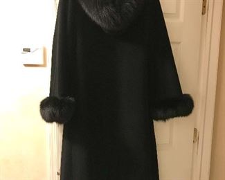 Belle Fare Black Fox Fur Coat - Back
