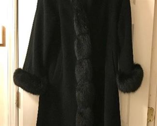 Belle Fare Black Fox Fur Coat - Front