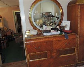 Art Deco Waterfall dresser with mirror