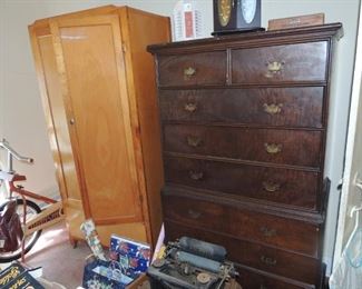 wardrobe and tall chest of drawers