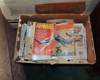 old flight magazines and car magazines