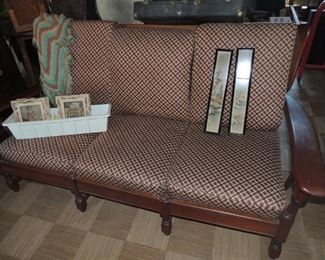 1940's maple sofa with cushions