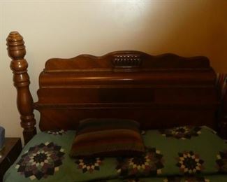 Antique bed with matching chest of drawers