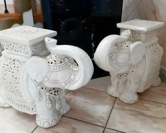 Pair of elephant plant stands