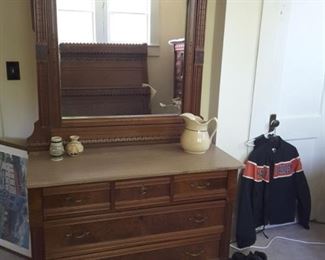 Victorian Eastlake dresser with marble top