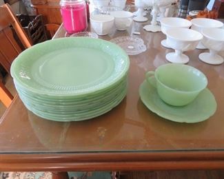 Jadeite Plates & Cup and Saucer