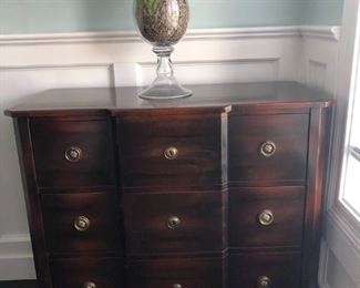 Beautiful three drawer cabinet. John Smith . Excellent condition $450 Please call for personal showing. 