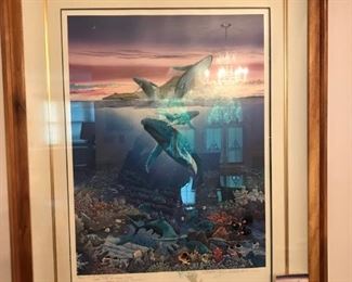 'Reef Garden' framed and signed limited edition 9/900 7/89 by Robert Lyn Nelson, renowned marine artist 
