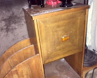 Art Deco smoking stand/copper lined humidor