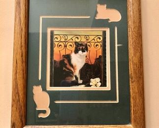 $20 Framed cat print 