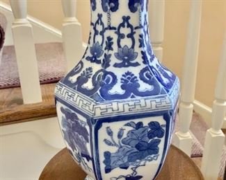 $40 - Blue and white vase #1 - 14"H; 7"Diam