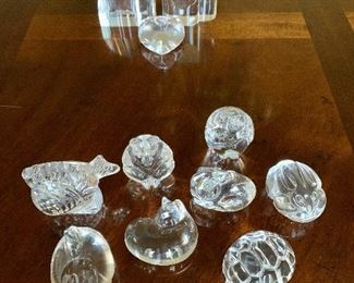 Steuben crystal figures - prices on next photos - average size: 2.5" to 4.5"H; 4" to 2"W; ~2"D - ***  CAT, FISH, TURTLEAND BEAR  ARE SOLD