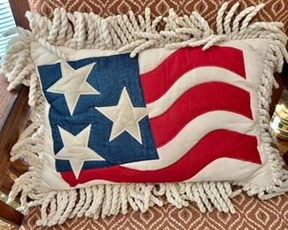 $20 - American flag pillow.  13"H; 20"W