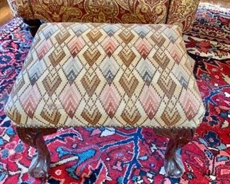 $50 - Upholstered foot rest.   12"H; 17"W; 14"D