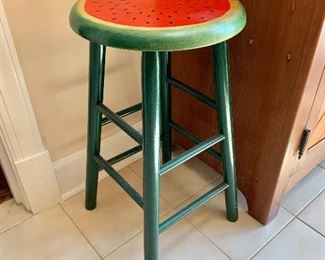 $75- Watermelon stool.   24"H; 13"Diam