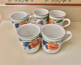 $50 - Set of 5 Villeroy & Boch mugs.  Each: 3.5"H; 3'Diam