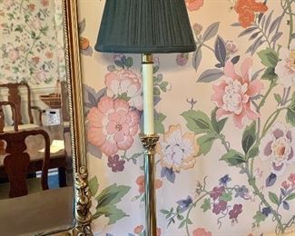 $160 - Pair of column, candlestick lamps.  Each: 28"H; 8"Diam