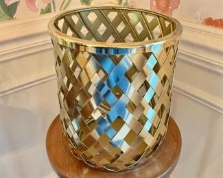$30 - Woven metal basket #2.  10"H; 8"Diam