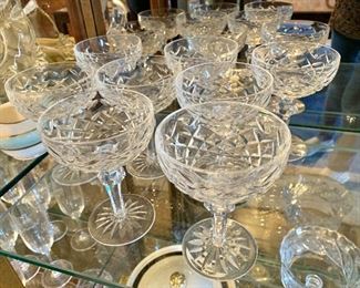 $240 - 8 Waterford champagne glasses.  Each: 6"H; 4"W