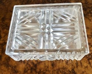 $15 Rectangular covered glass box.   1.5" H, 4" W, 3" D.