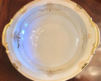 $20 Serving dish with gold border.  3"H; 10"diam