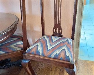 $225 - Set of 4 dining chairs.  Each 42" H, 20" W, 17" D, seat height 19".