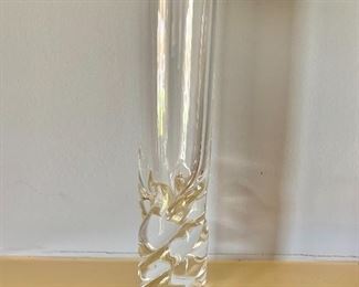 $95 - Steuben vase.  8.5" H, 1.5" diam.