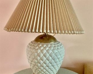 $120 - Porcelain table lamp - 26" H, 11" diam. -AS IS - Shade is damaged.  Price is for lamp without shade!