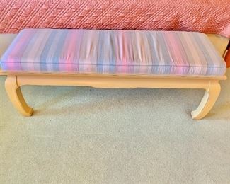 $250 - Century Chair Company, Hickory, NC bench with cushion.  18" H, 49" W, 15.5" D.