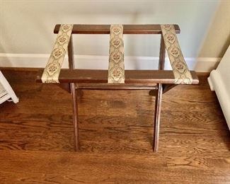 $20 - Vintage luggage stand - 20" H, 21.5" W, 13" D.