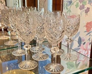 $240 - 8 Waterford Claret  White Wine Glasses.  Each: 7"H; 2.5"Diam 