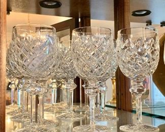 $280 - 8 Waterford Claret  Red Wine Glasses