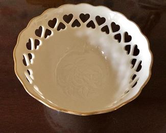 $20 Lenox porcelain pierced bowl.  5.75" diam, 3.25" H. 