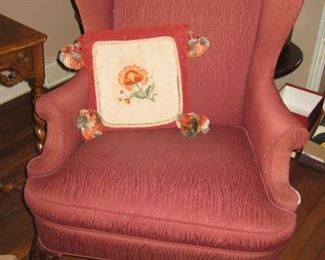 Hickory Rose Queen Anne wingback chair