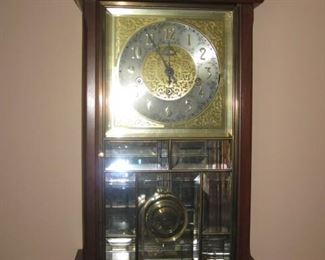 Ansonia leaded glass front wall clock (working)