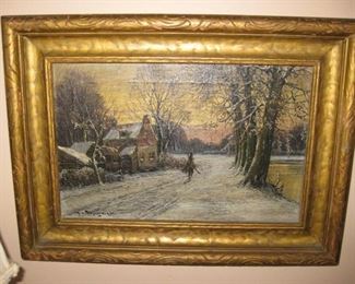 Small oil painting signed