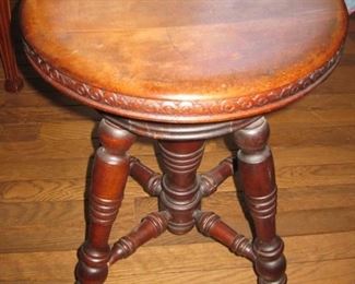 Antique ball and claw piano stool